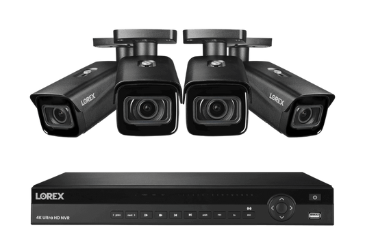 Lorex 4K (16 Camera Capable) 4TB Wired NVR System with Nocturnal 3 Smart IP Bullet Cameras with Motorized Varifocal Lens - NP4K4MV-164BB