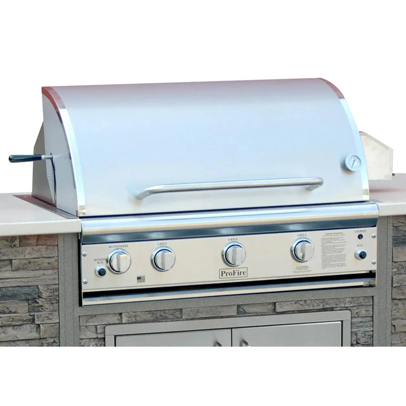 ProFire Professional Deluxe Series 36-Inch Built-In Infrared Hybrid Gas Grill With Rotisserie - PFDLX36RIH-P