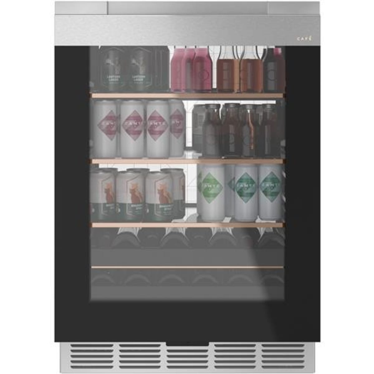 Cafe 2-Piece Package CCR06BM2PS5 24 Inch Built-In Smart Beverage Center and UCC15NPRII 15 Inch Under Counter Panel Ready Ice Maker
