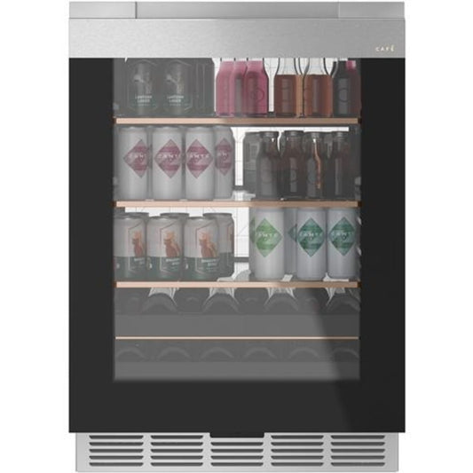 Cafe 2-Piece Package CCR06BM2PS5 24 Inch Built-In Smart Beverage Center and UCC15NPRII 15 Inch Under Counter Panel Ready Ice Maker