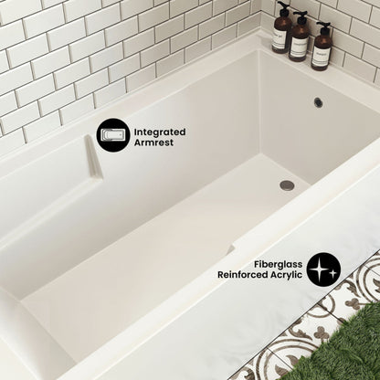 Swiss Madison Voltaire 72" x 36" Left-Hand Drain Alcove Bathtub with Apron and Armrest - SM-AB556