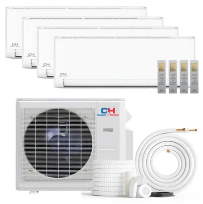 Cooper & Hunter Olivia 36,000 BTU 4-Zone 6k+9k+9k+9k Wall Mount, 230V, R454B - Ductless Mini Split Air Conditioner Heat Pump - CH-R36MES-230VO/M06WM+M09WM+M09WM+M09WM-NO
