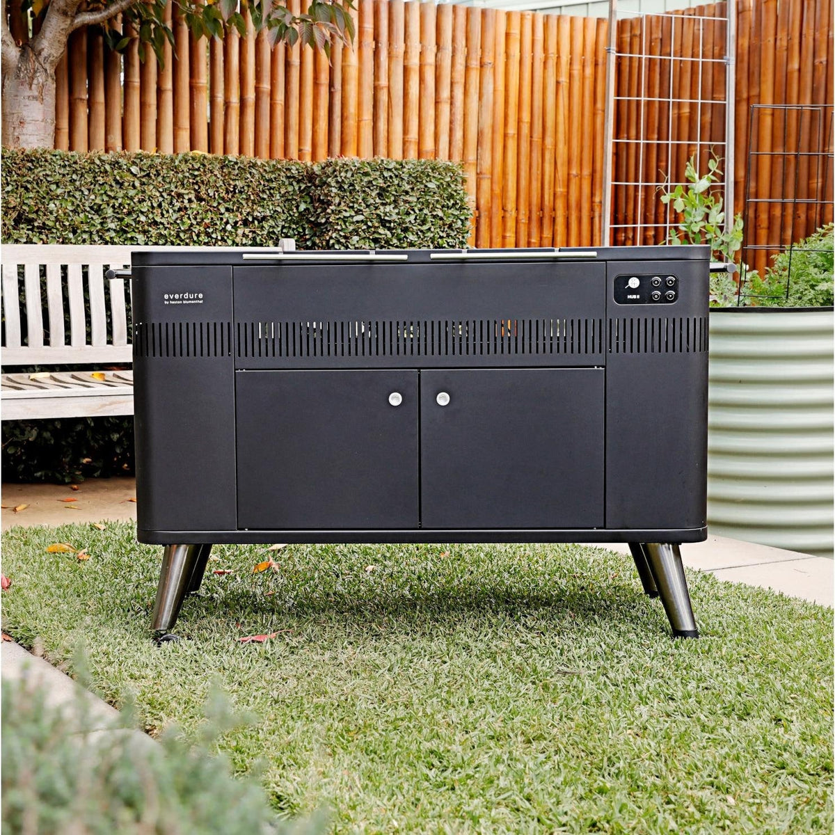 Everdure By Heston Blumenthal 54-Inch Charcoal Grill With Rotisserie & Electronic Ignition - HBCE2BBUS