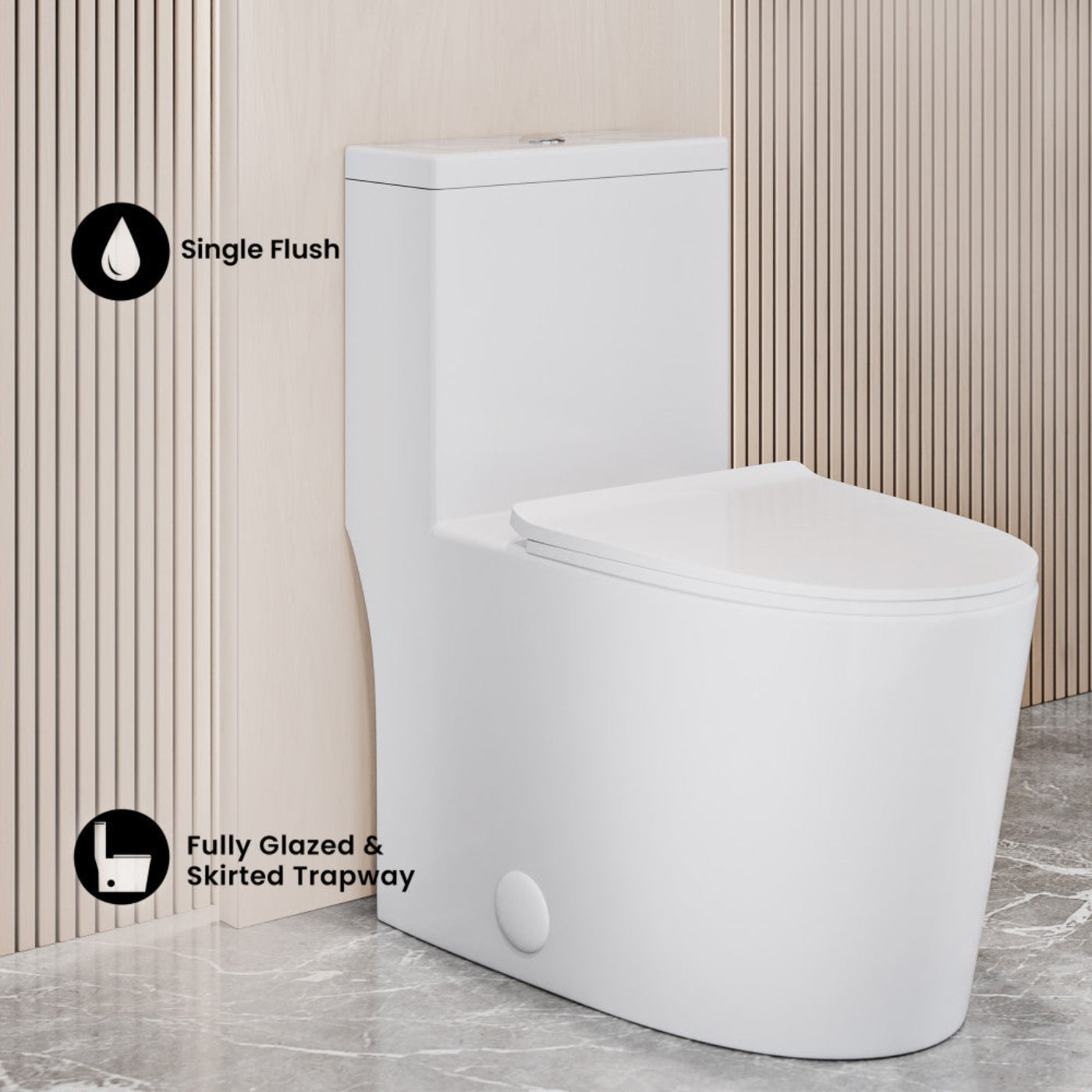 Swiss Madison Dreux High Efficiency One-Piece Elongated Toilet with 0.8 GPF Water Saving Patented Technology - SM-1T180