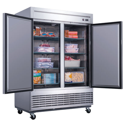 Chef AAA - T55F Commercial 55" Reach-In Freezer Solid 2 Door 40 cu.ft. - T55F