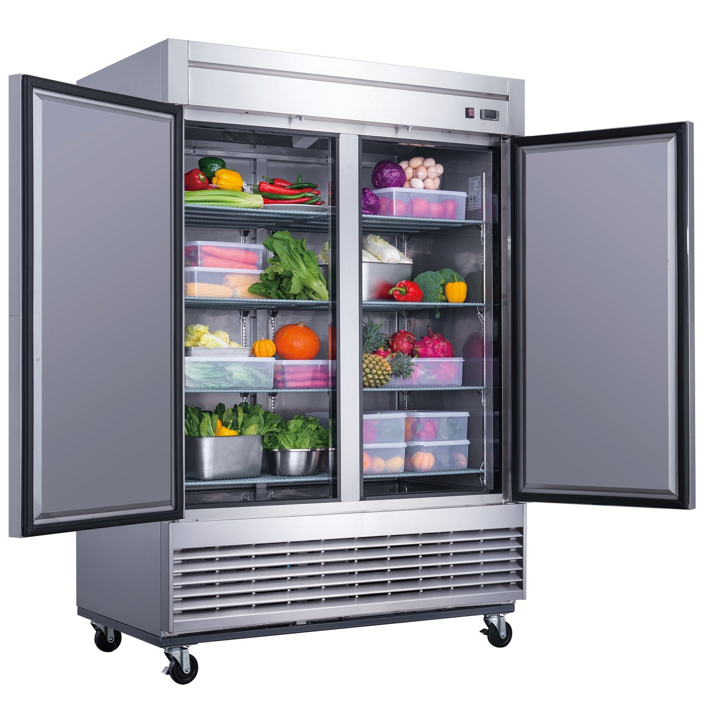 Chef AAA - T55R Commercial 55" Reach-In Refrigerator Solid 2 Door 40 cu.ft. NSF