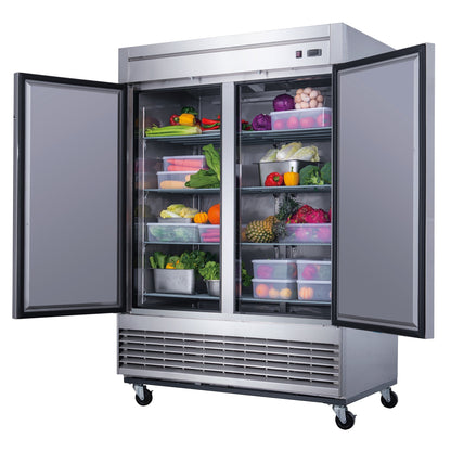 Chef AAA - T55R Commercial 55" Reach-In Refrigerator Solid 2 Door 40 cu.ft. NSF