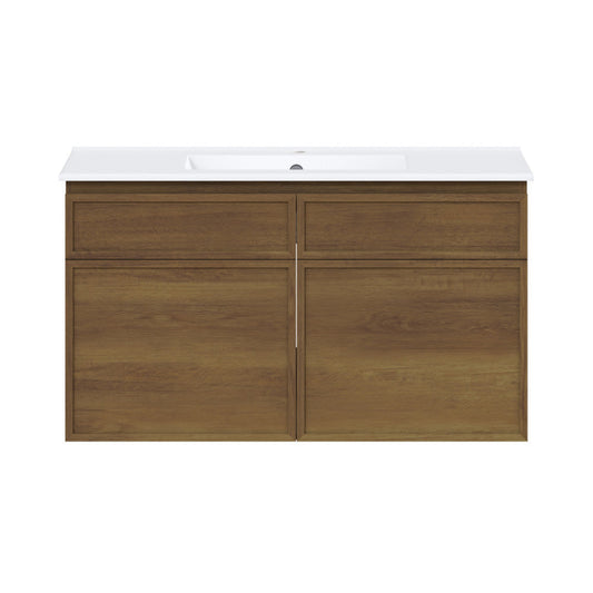 Swiss Madison St. Tropez 36" Wall-Mounted Bathroom Vanity in Brown Oak with Sink Top - SM-BV0829BO