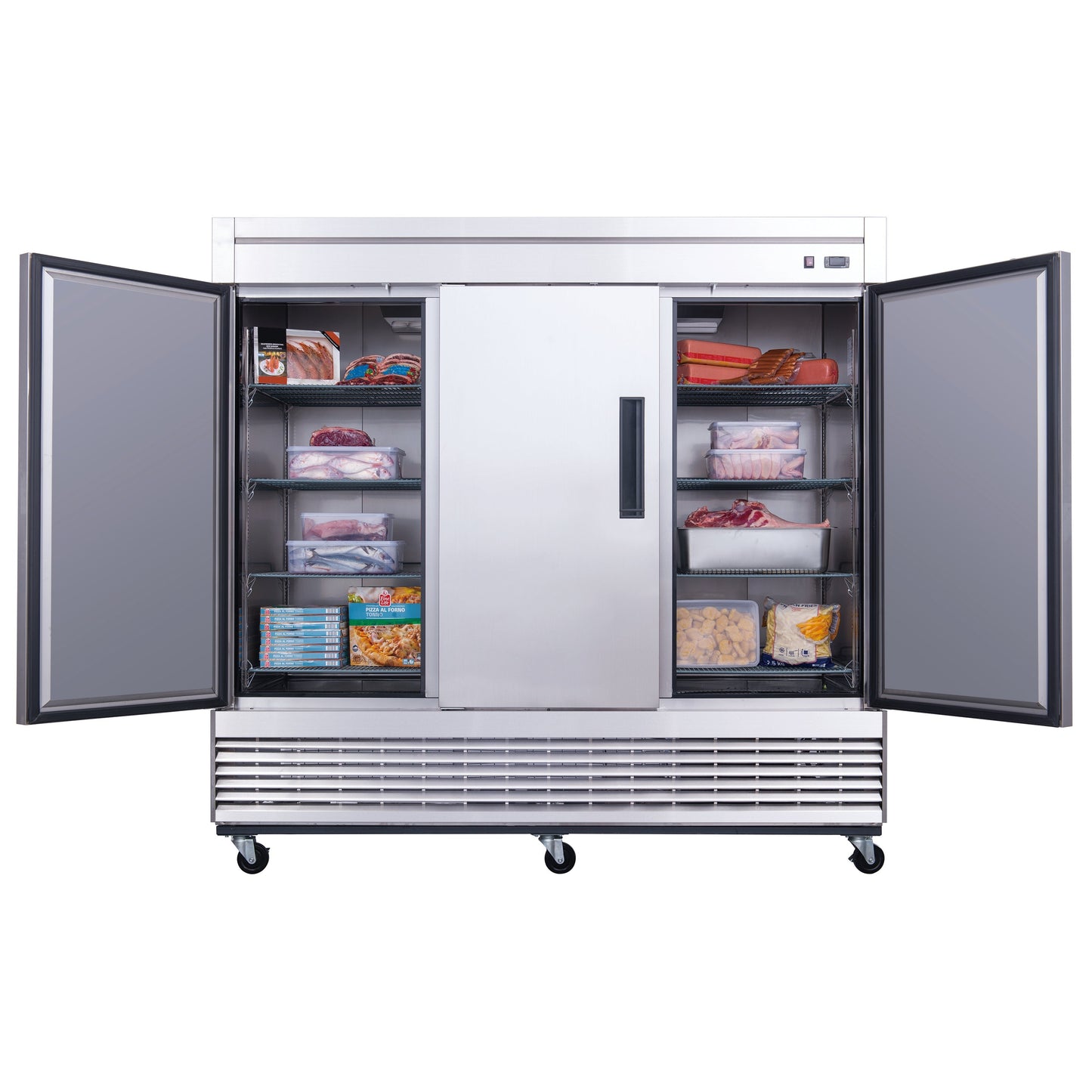 Chef AAA - T83R Commercial 83" Reach-In Refrigerator 3 Solid Door Stainless Steel 64 cu.ft. - T83R