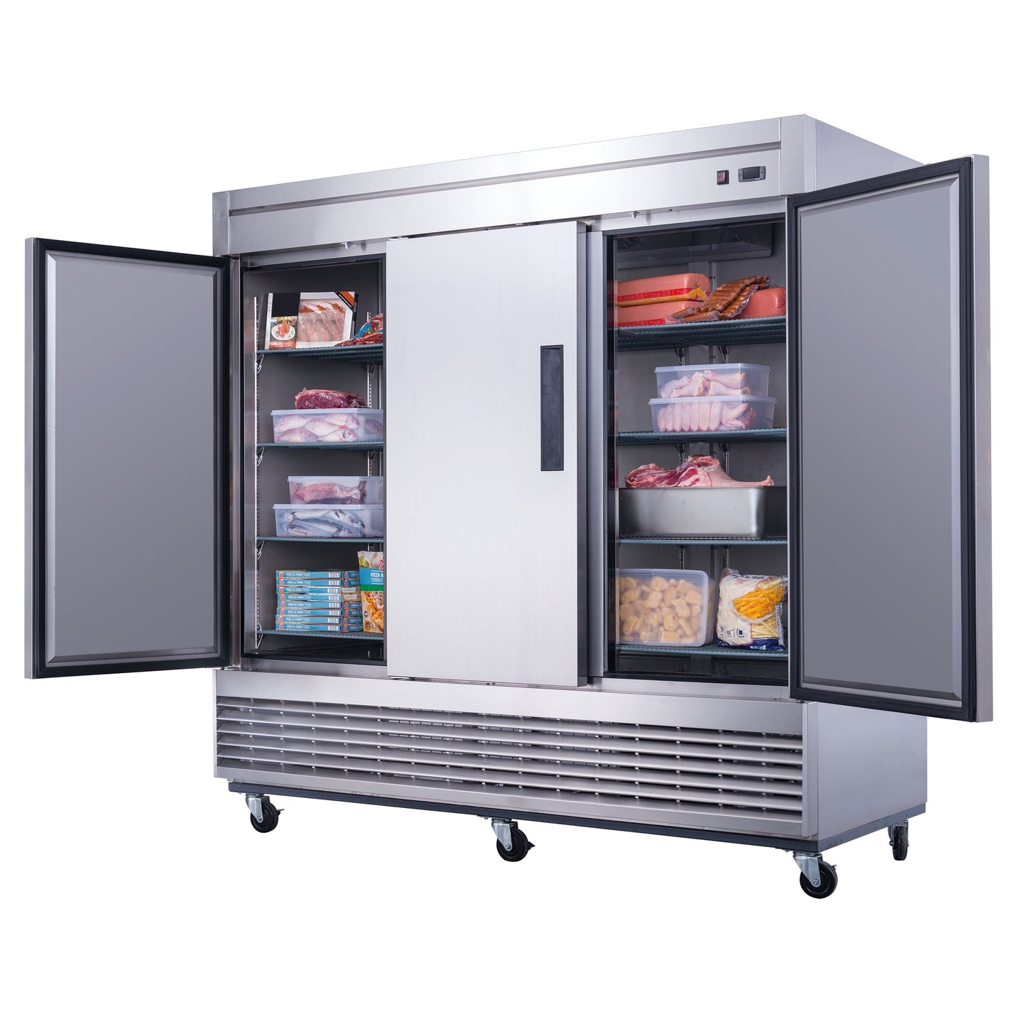 Chef AAA - T83R Commercial 83" Reach-In Refrigerator 3 Solid Door Stainless Steel 64 cu.ft. - T83R