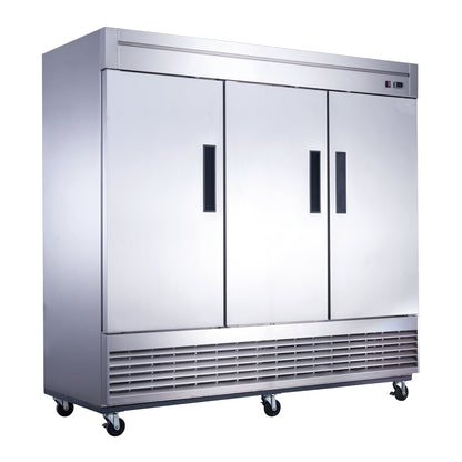 Chef AAA - T83R Commercial 83" Reach-In Refrigerator 3 Solid Door Stainless Steel 64 cu.ft. - T83R