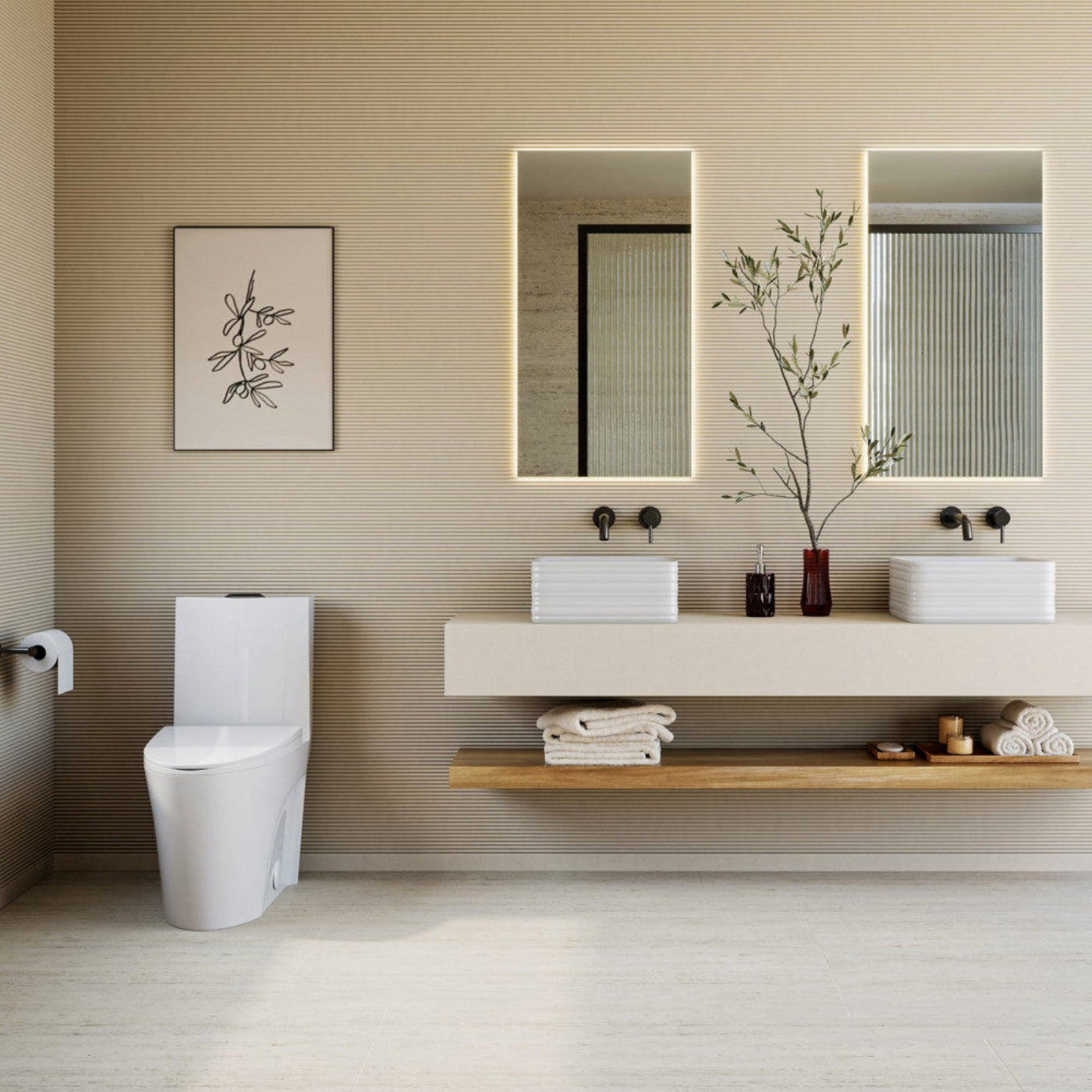 Swiss Madison St. Tropez One Piece Elongated Toilet Dual Vortex Flush, Black Hardware - SM-1T254HB
