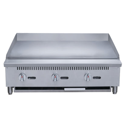 Chef AAA - TCGM36 Commercial 36 in. Countertop with Griddle with 3 Burners NG - TCGM36