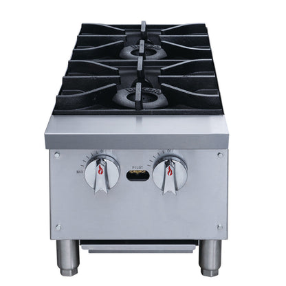 Chef AAA - TCHPA12 Commercial 12" Countertop Hot Plate with 2 Burners - TCHPA12