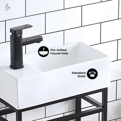 Swiss Madison Pierre 19.5 Single, Metal Frame, Open Shelf, Bathroom Vanity - SM-BV551
