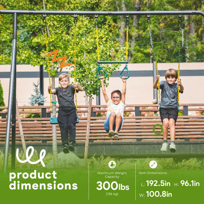gobaplay Outdoor Frame Playground Equipment w/ 8' Extension & 39" Swing w/ Tent - 436276