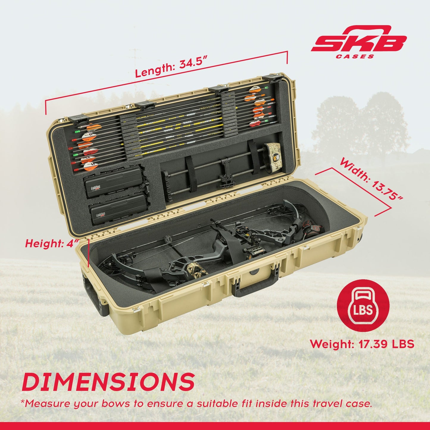 SKB Cases 34.5 Inch iSeries Mathews Small Parallel Limb Bow Case, Desert Tan - 271501