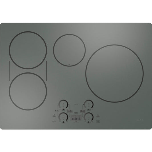 Cafe 2-Piece Package CHP90302TSS 30 Inch Electric Induction Smart Cooktop and CSB923P2VS1 30 Inch Built-In Smart Microwave Oven