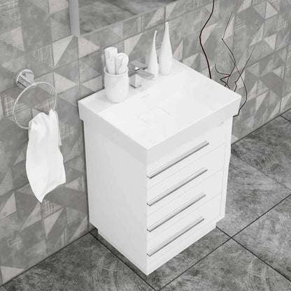 Casa Mare Domenico 24" Bathroom Vanity and Ceramic Sink Combo with LED Mirror - Domenico60GG-24