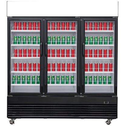 Chef AAA - TSM69R Commercial 78" 3 Glass Door Refrigerator 69.43 cu.ft. - TSM69R