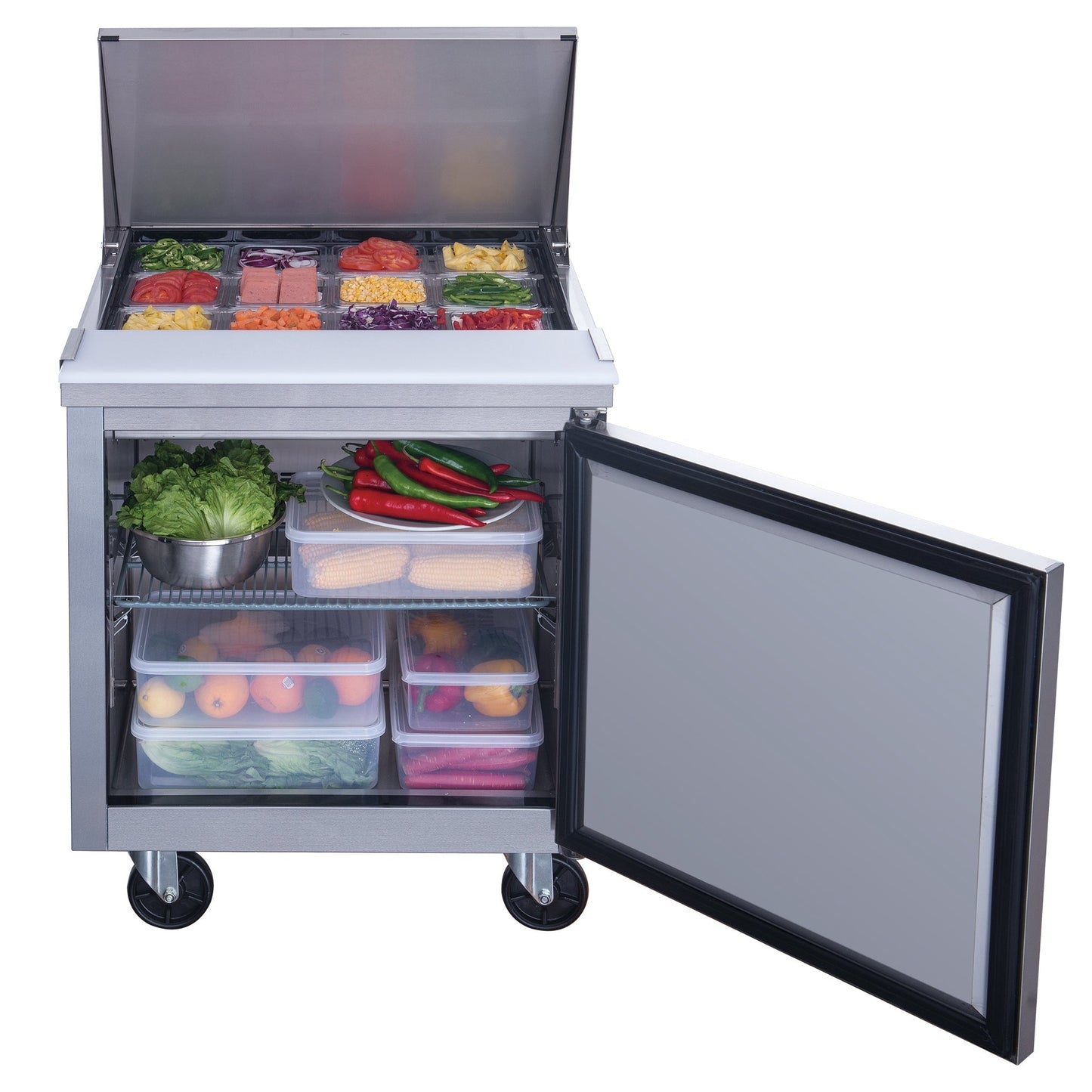 Chef AAA - TSP29M Commercial 29" 12 Pan Salad Sandwich Food Prep Table Refrigerator Mega Top 6.5cu.ft NSF - TSP29M