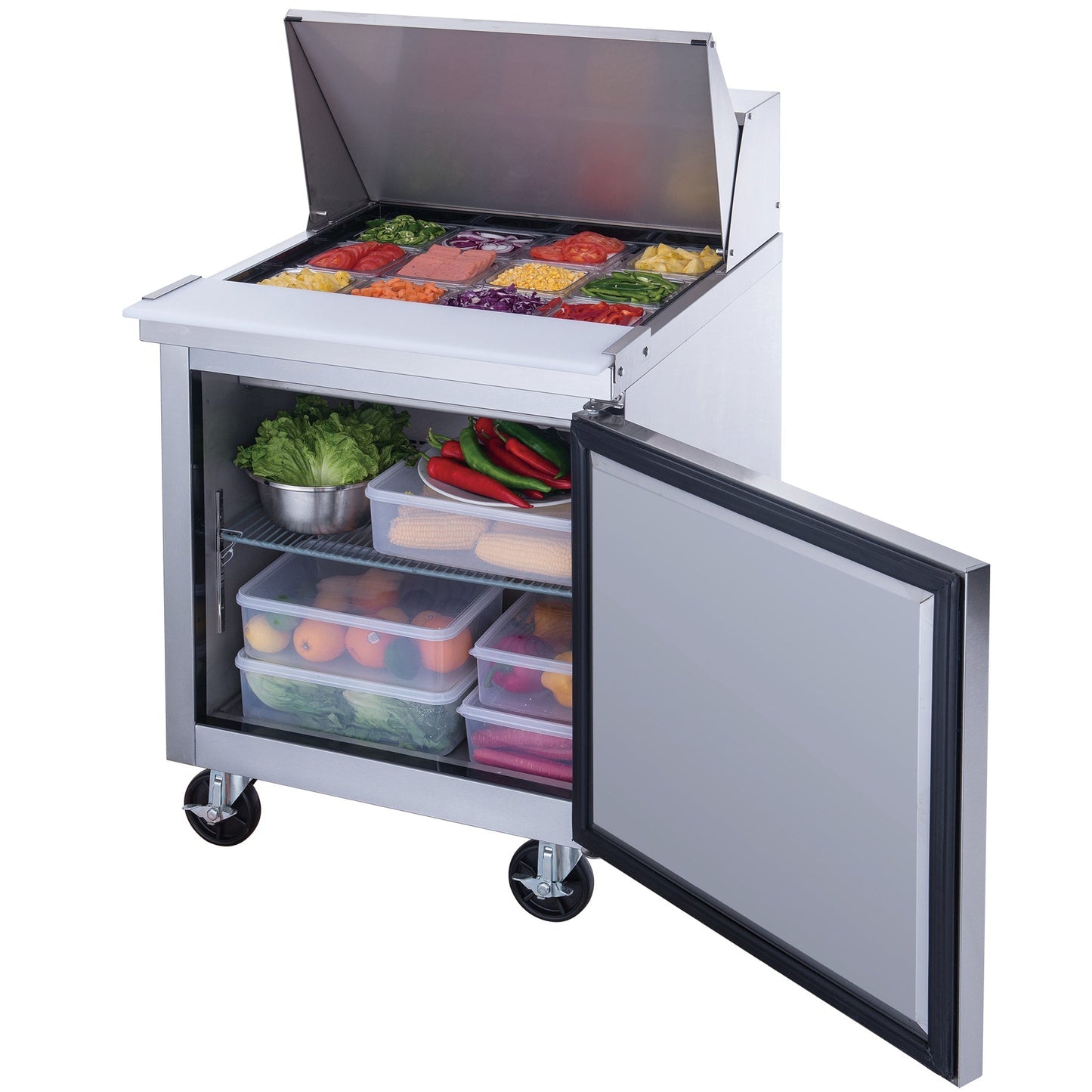 Chef AAA - TSP29M Commercial 29" 12 Pan Salad Sandwich Food Prep Table Refrigerator Mega Top 6.5cu.ft NSF - TSP29M