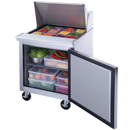 Chef AAA - TSP29M Commercial 29" 12 Pan Salad Sandwich Food Prep Table Refrigerator Mega Top 6.5cu.ft NSF - TSP29M