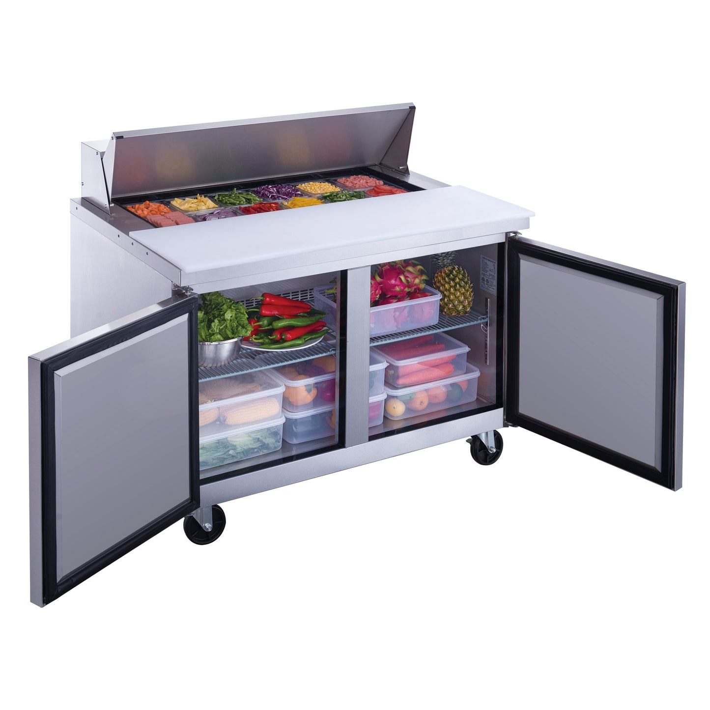 Chef AAA - TSP48 Commercial 48" 12 Pan Salad Sandwich Food Prep Table Refrigerator 11.4cu.ft. - TSP48