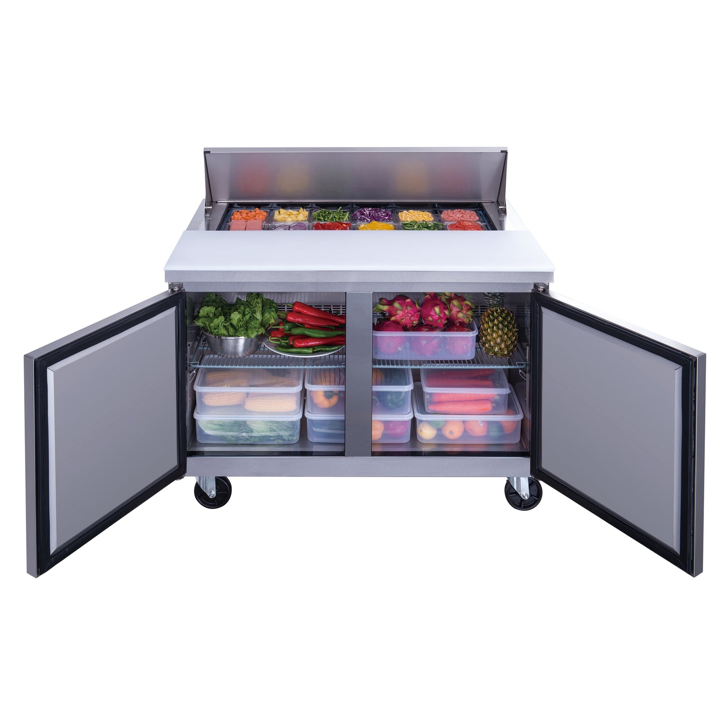 Chef AAA - TSP48 Commercial 48" 12 Pan Salad Sandwich Food Prep Table Refrigerator 11.4cu.ft. - TSP48