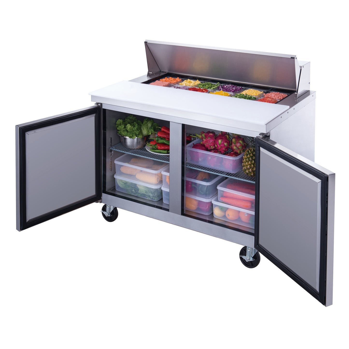 Chef AAA - TSP48 Commercial 48" 12 Pan Salad Sandwich Food Prep Table Refrigerator 11.4cu.ft. - TSP48