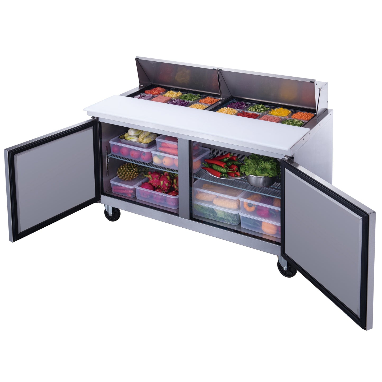 Chef AAA - TSP60 Commercial 60" 16 Pan Salad Sandwich Food Prep Table Refrigerator - TSP60