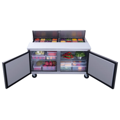 Chef AAA - TSP60 Commercial 60" 16 Pan Salad Sandwich Food Prep Table Refrigerator - TSP60