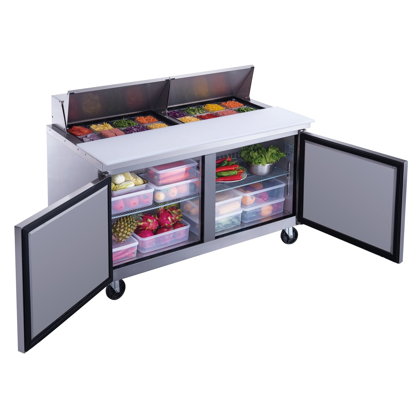Chef AAA - TSP60 Commercial 60" 16 Pan Salad Sandwich Food Prep Table Refrigerator - TSP60