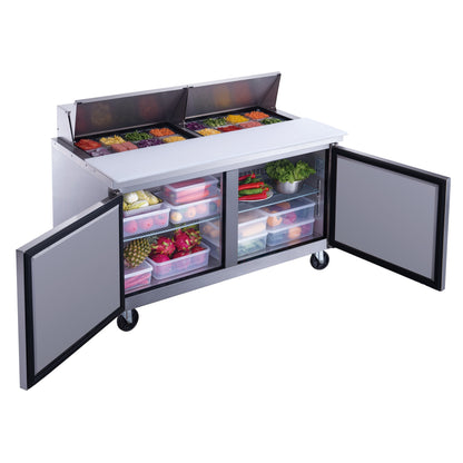 Chef AAA - TSP60 Commercial 60" 16 Pan Salad Sandwich Food Prep Table Refrigerator - TSP60