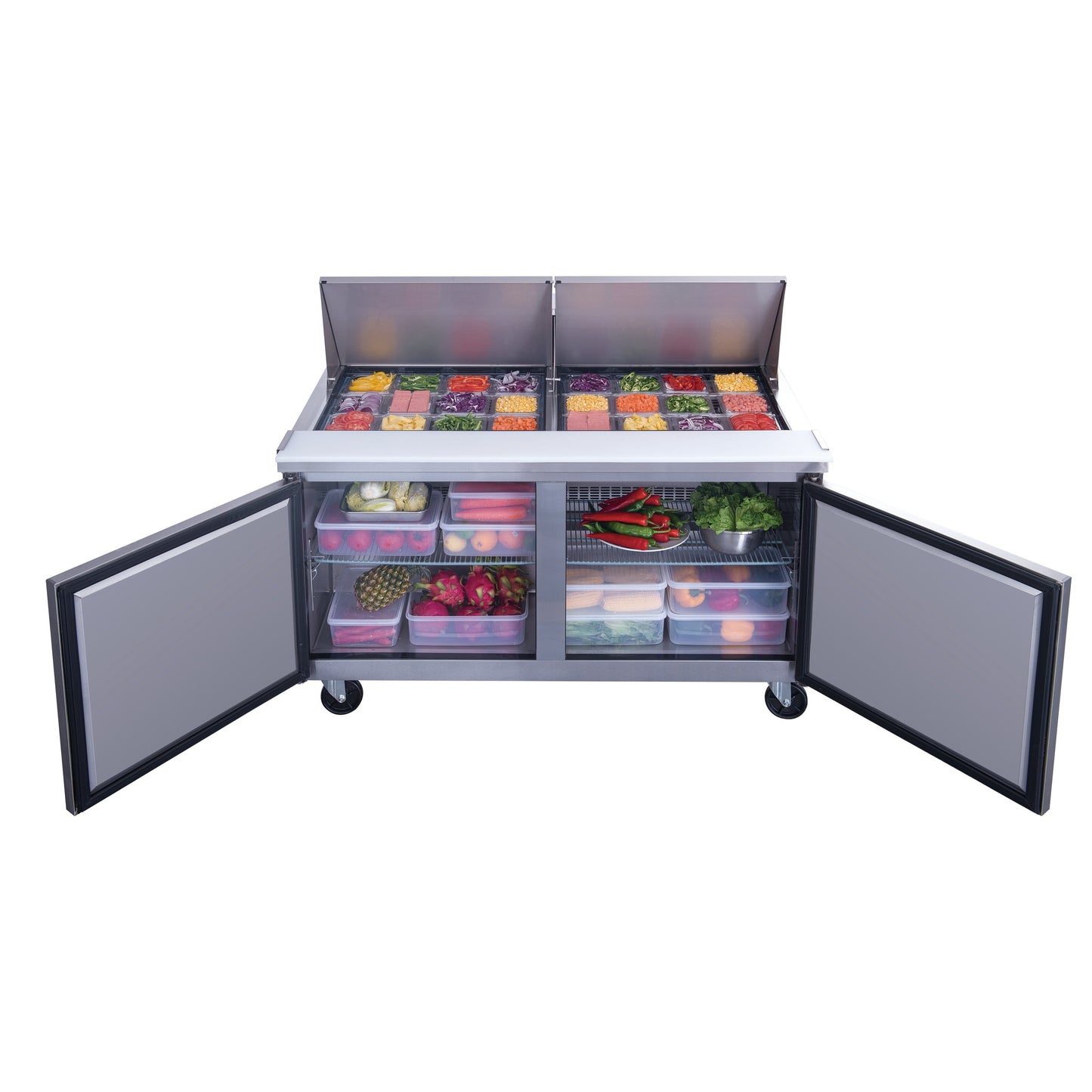 Chef AAA - TSP60M Commercial 60" 24 Pan Salad Sandwich Food Prep Table Refrigerator Mega Top - TSP60M