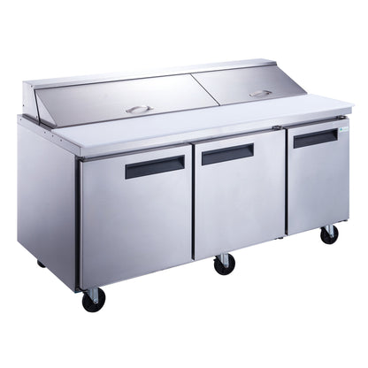 Chef AAA - TSP72 Commercial 72" 18 Pan Salad Sandwich Food Prep Table Refrigerator - TSP72