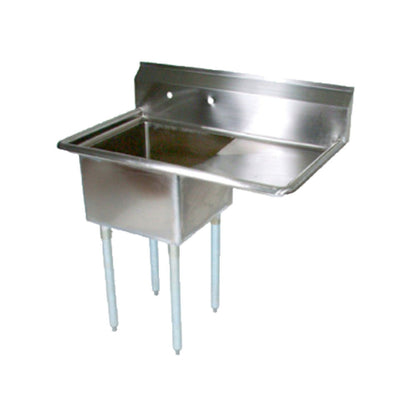 John Boos E1S8-24-14R24 One-Compartment E-Series Sink with 24" Right Drainboard - JBE1S82414R24