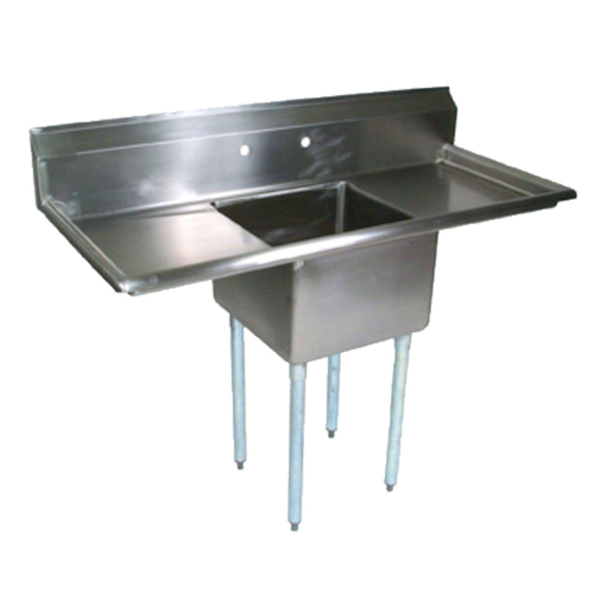 John Boos E1S8-1824-14T24 One-Compartment E-Series Sink with Two 24" Drainboard - JBE1S8182414T24