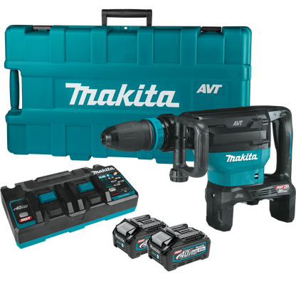 Makita 80V Max (40V Max X2) XGT Brushless 28 lb. AVT Demolition Hammer Kit, accepts SDS-MAX bits, AWS Capable - GMH02PM