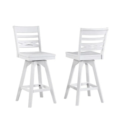 ECI Furniture Bianca Asbury Swivel 30" Bar Stool with Wood Seat (Set of 2) - EC-1060-01-BS2