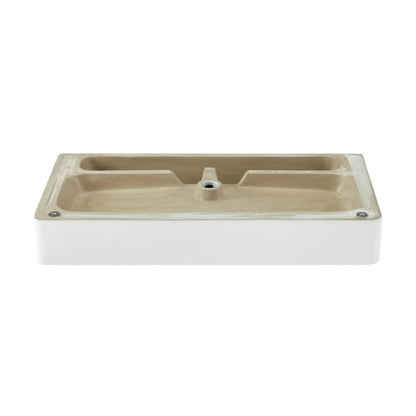 Swiss Madison Carre 36" Console Sink White Basin Chrome Legs with 8" Widespread Holes - SM-CS713-3