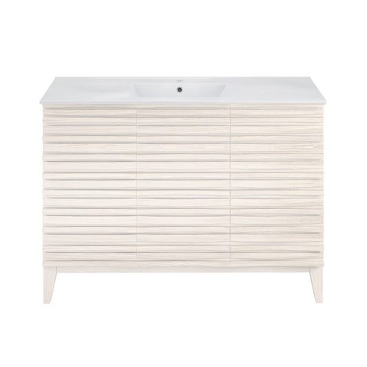 Swiss Madison Cascade 48" Freestanding Bathroom Vanity in White Oak with Sink Top - SM-BV8634WO