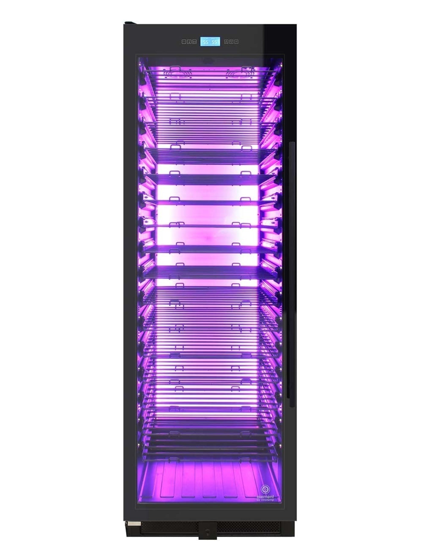 Vinotemp 141-Bottle Single-Zone Backlit Panel Wine Cooler (Black) - Left Hinge - EL-WCU108-02