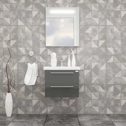 Casa Mare Elke 32" Bathroom Vanity and Ceramic Sink Combo with LED Mirror - Elke80GB-32