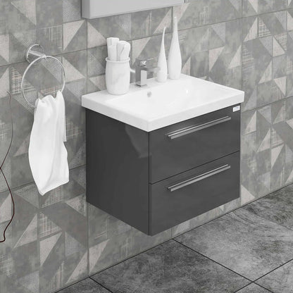 Casa Mare Elke 32" Bathroom Vanity and Ceramic Sink Combo with LED Mirror - Elke80GB-32