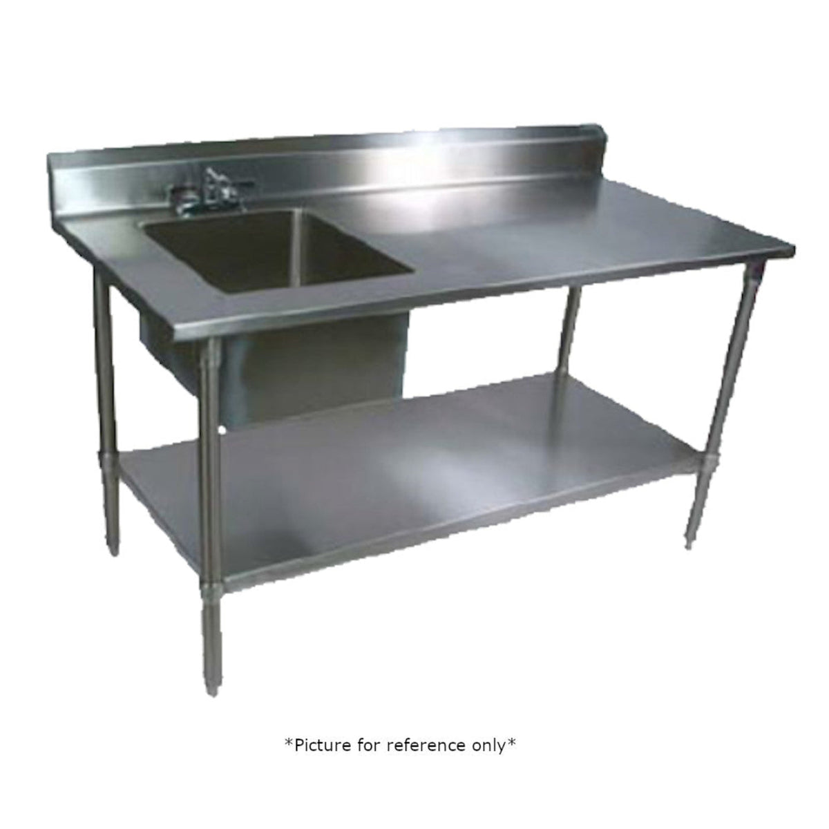 John Boos EPT6R5-3048GSK-L Work Table with Prep Sink - JBEPT6R53048GSKL