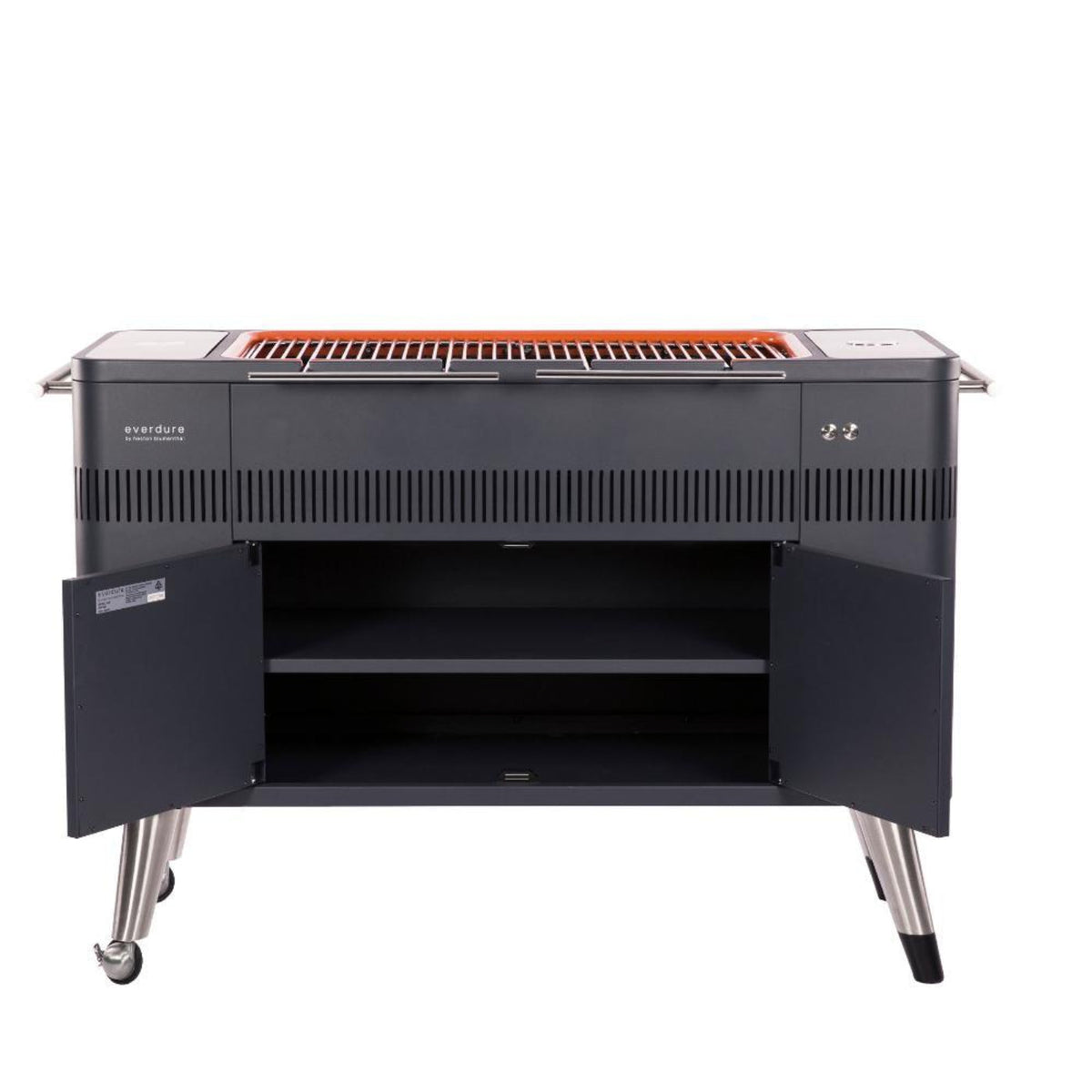 Everdure By Heston Blumenthal HUB ll 54-Inch Charcoal Grill With Rotisserie & Electronic Ignition  - HBCE2BUS