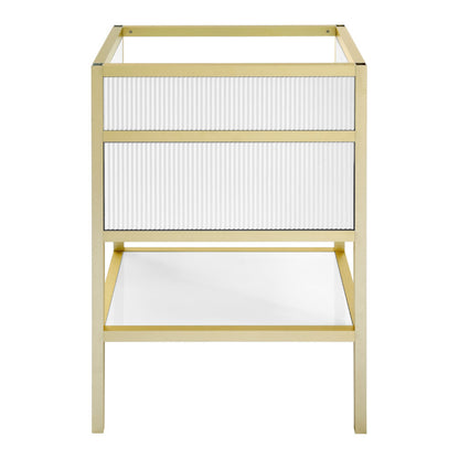 Swiss Madison Cache 24 Freestanding, Bathroom Vanity in White and Gold Cabinet Only - SM-BV901WG-C