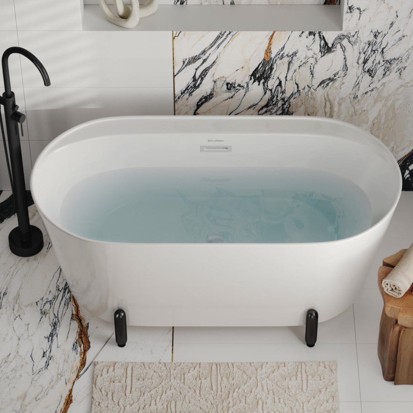 Swiss Madison Monaco 59" Freestanding Bathtub with Matte Black Stand - SM-FB1002MB