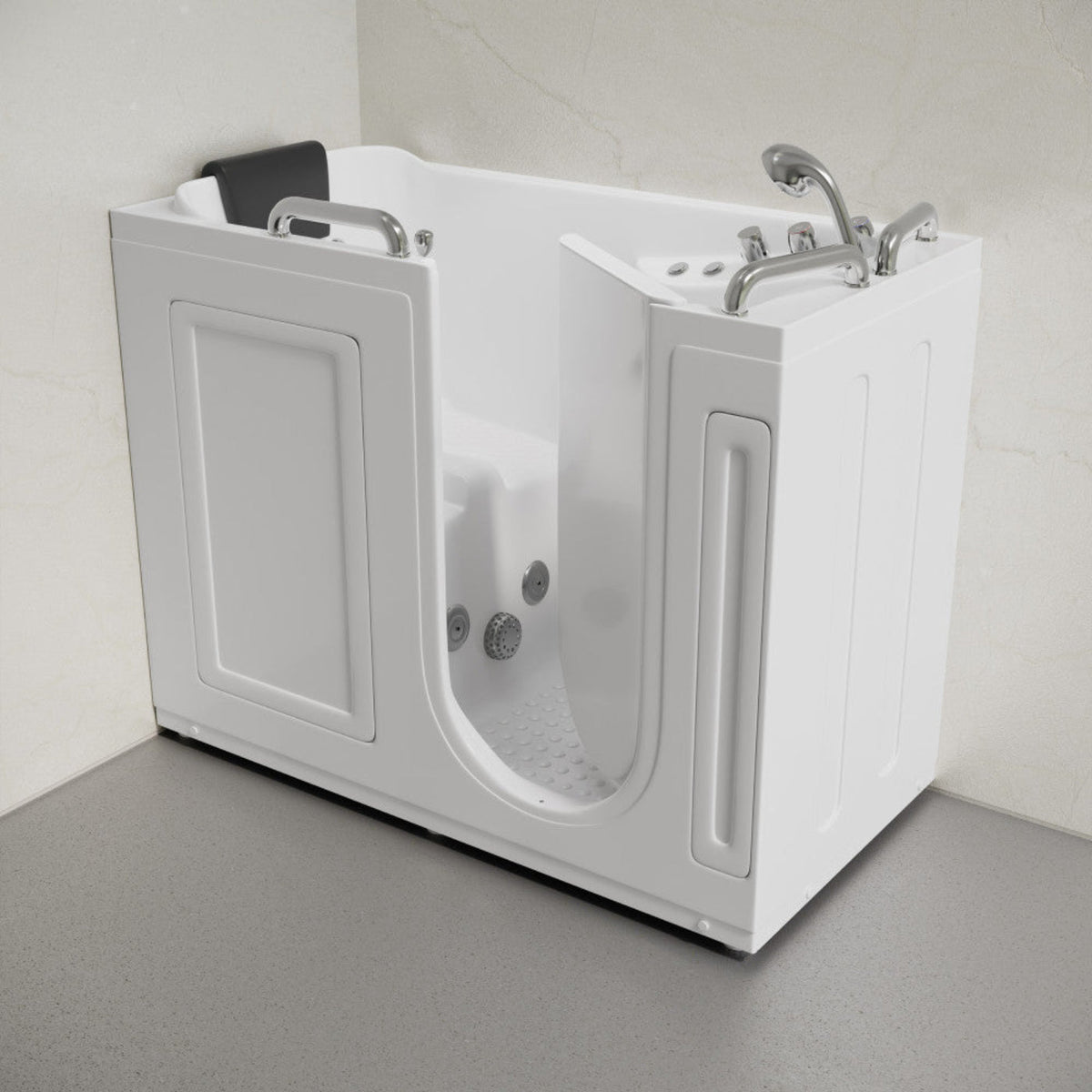 Char-Griller Auvergne 53" x 27" ADA Right Drain Walk-in Soaking Bathtub with Massage Jets in - 1769838492598_986